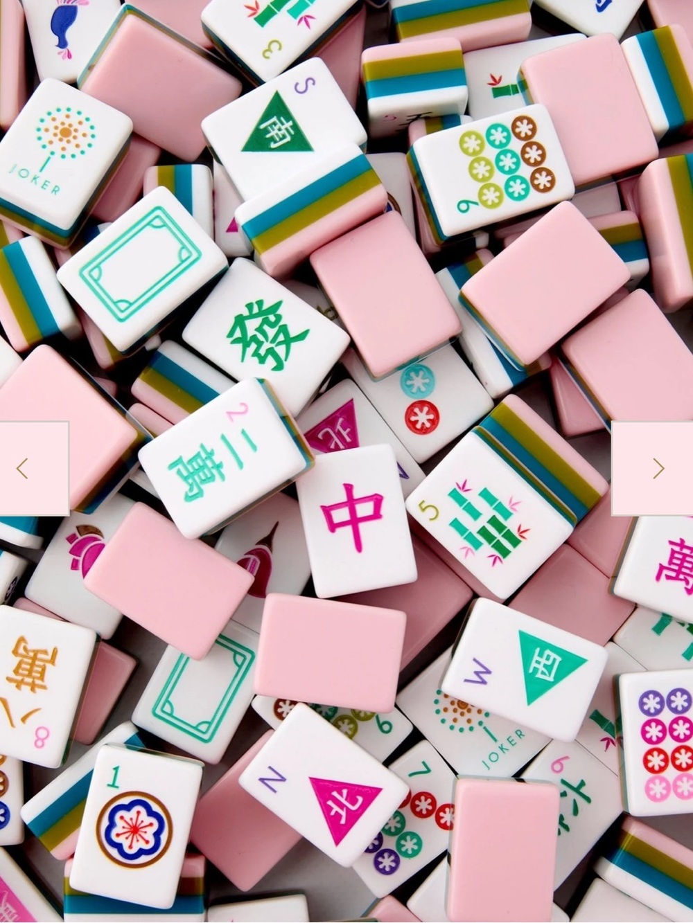 Pink and Green Mahjong Tiles
